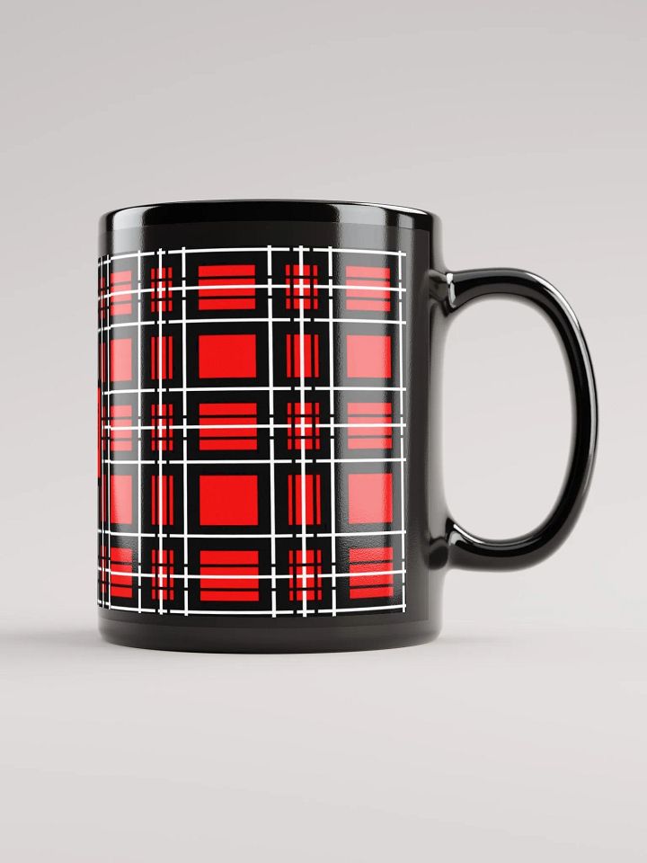 8T Sips Founders Plaid Black Glossy Mug product image (1)