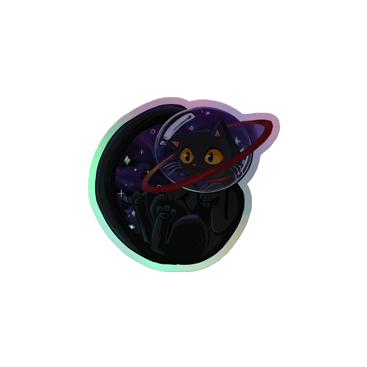 Sails Among the Stars: Lost in the Stars – Holographic Straw Cat Sticker product image (2)