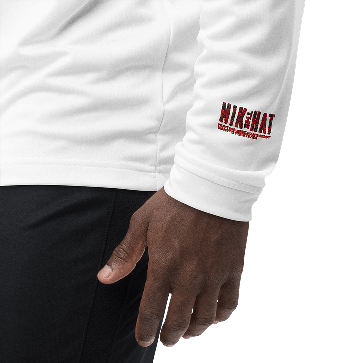 Nik The Hat | “Crime Doesn’t Binge Itself” Quarter‑Zip adidas® Lightweight Pullover product image (2)