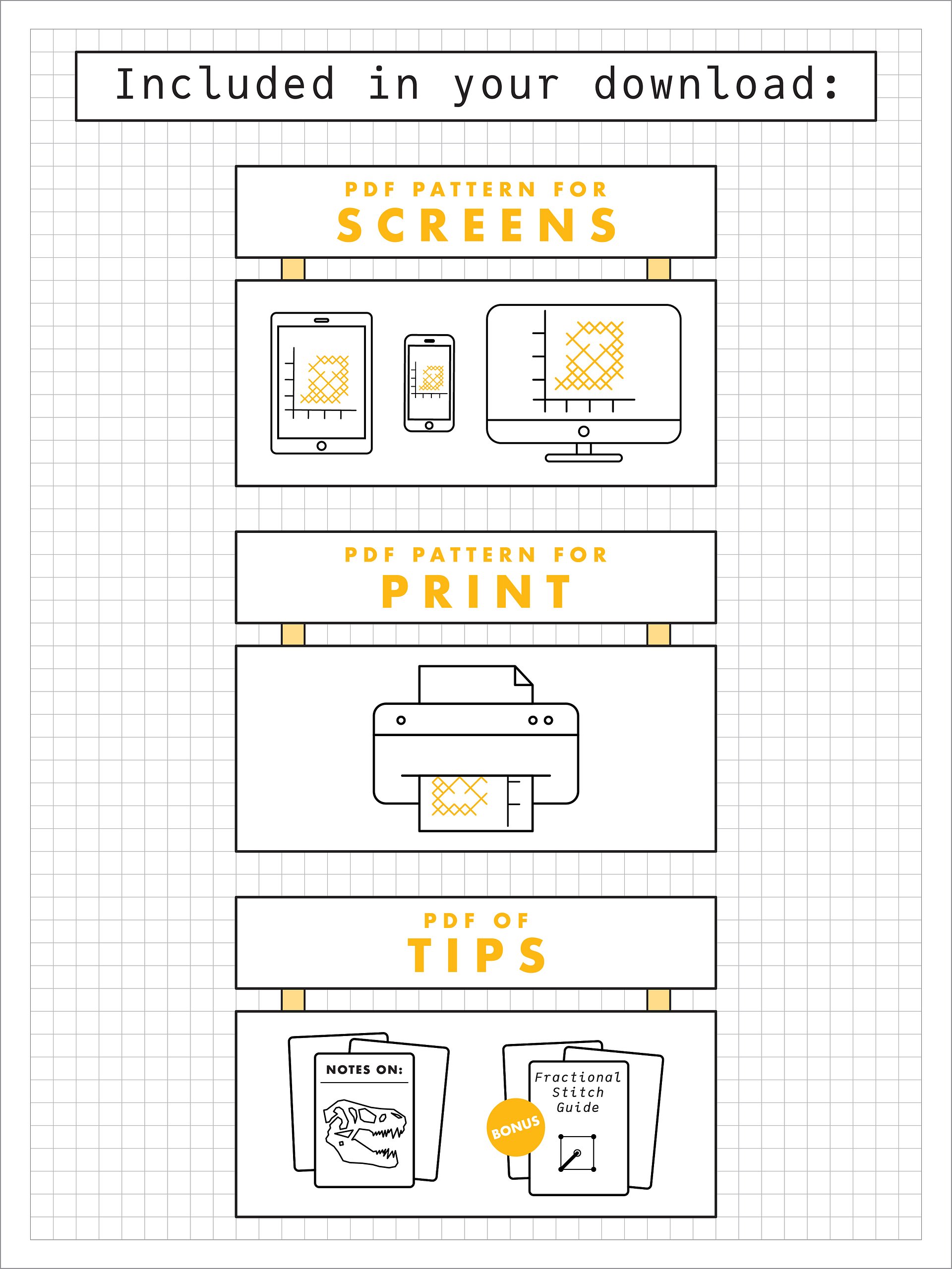 Dinosaur Safari • Blackwork Cross Stitch Pattern • PDF Digital Download product image (4)