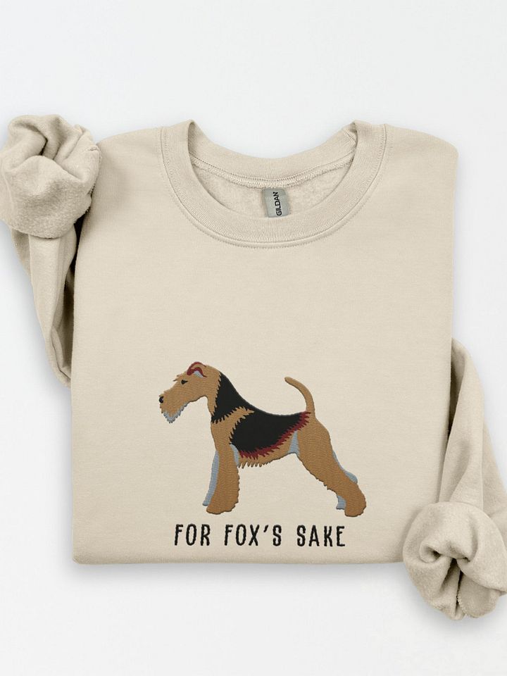 For Fox's Sake Sweatshirt (Embroidered) of a Wire Fox Terrier(Black & Tan) product image (1)