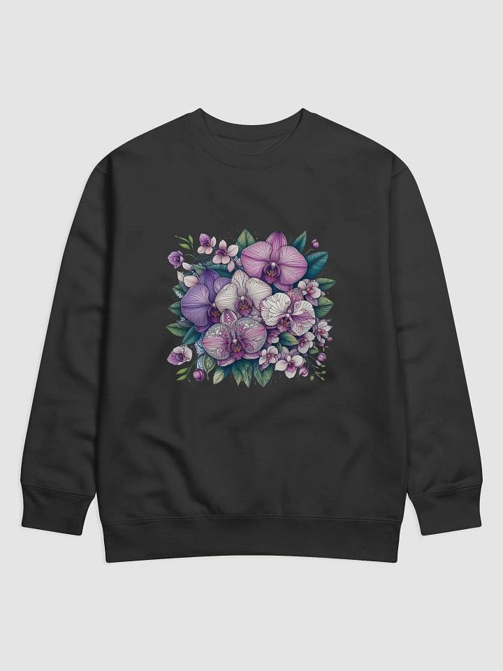 Orchid Oasis Premium Sweatshirt AI Design mandala patterned flowers product image (1)