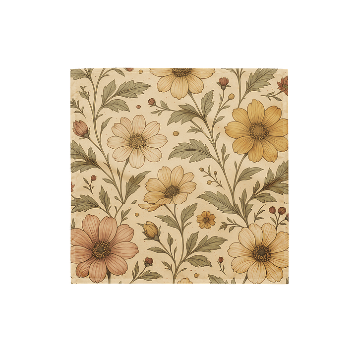 Vintage Blooms Floral Bandana – Retro Cottagecore Flower Print Accessory product image (1)