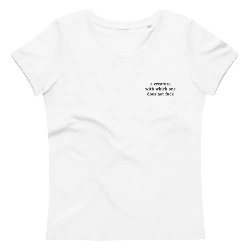 Creature With Which One Women's Fitted Eco Tee Embroidered product image (8)