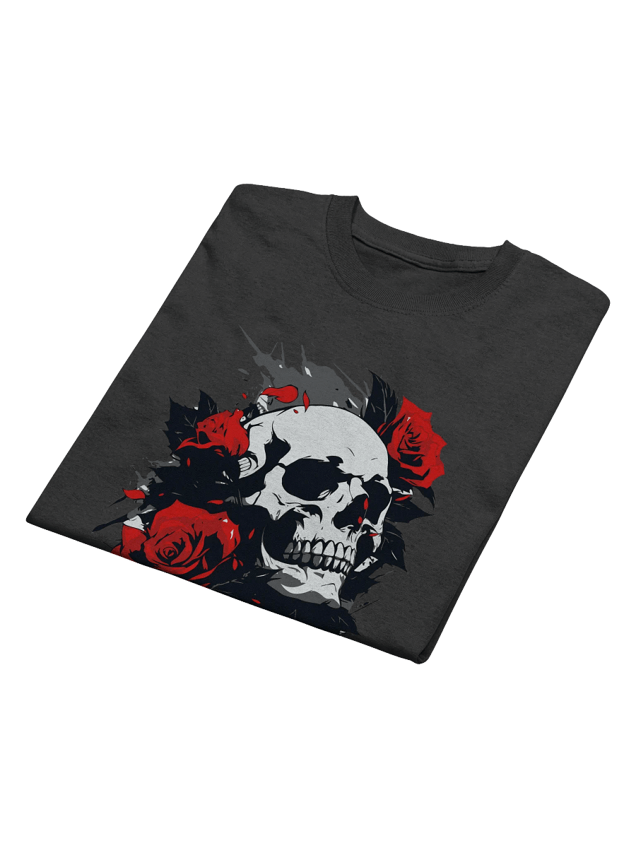 Rose-Adorned Skull Heavyweight Printed T-Shirt product image (5)