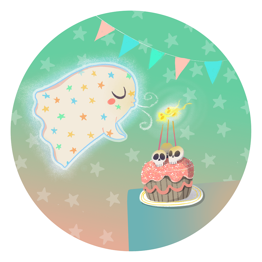 Pastel Little Ghost Birthday Cake - T-Shirt product image (2)