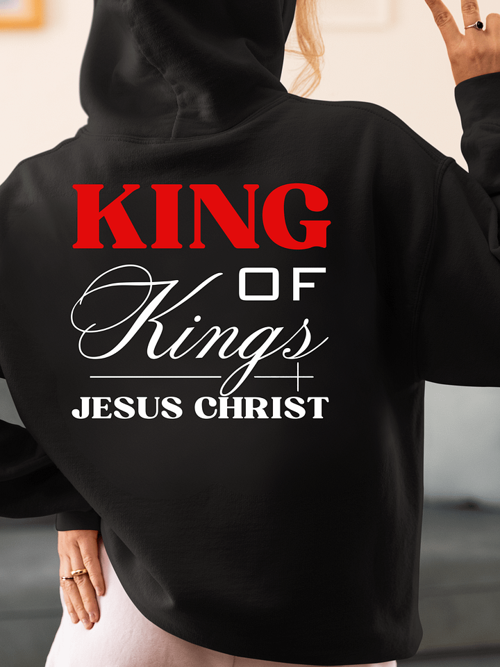 King of Kings Jesus Christ Oversized Hoodie | Christian Plus Size Streetwear | Bold Faith Apparel with Front & Back Design product image (1)