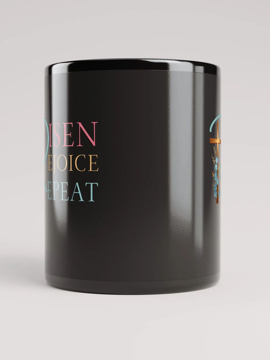 Risen Rejoice Repeat Floral Cross Ceramic Mug product image (5)