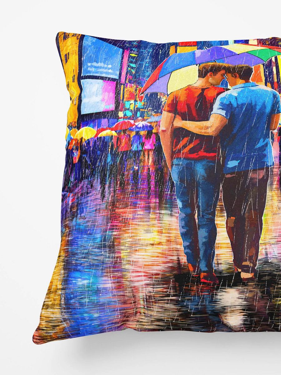 Rain In Times Square - Gay Couple Art Throw PIllow product image (4)