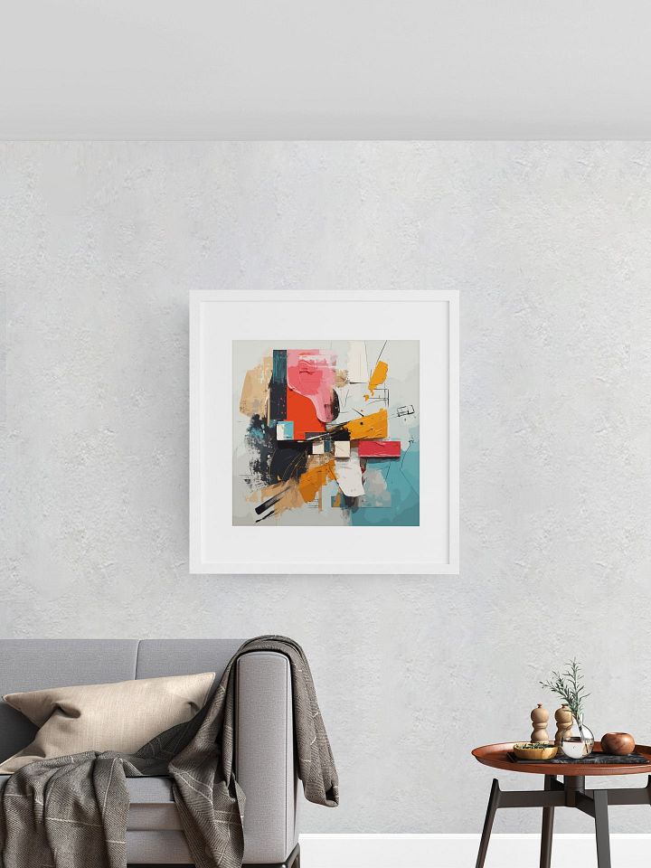 Abstract Expressionist Collage Art Poster, Vibrant Mixed Media Composition, Modern Urban Wall Art for Contemporary Interior Decor product image (1)