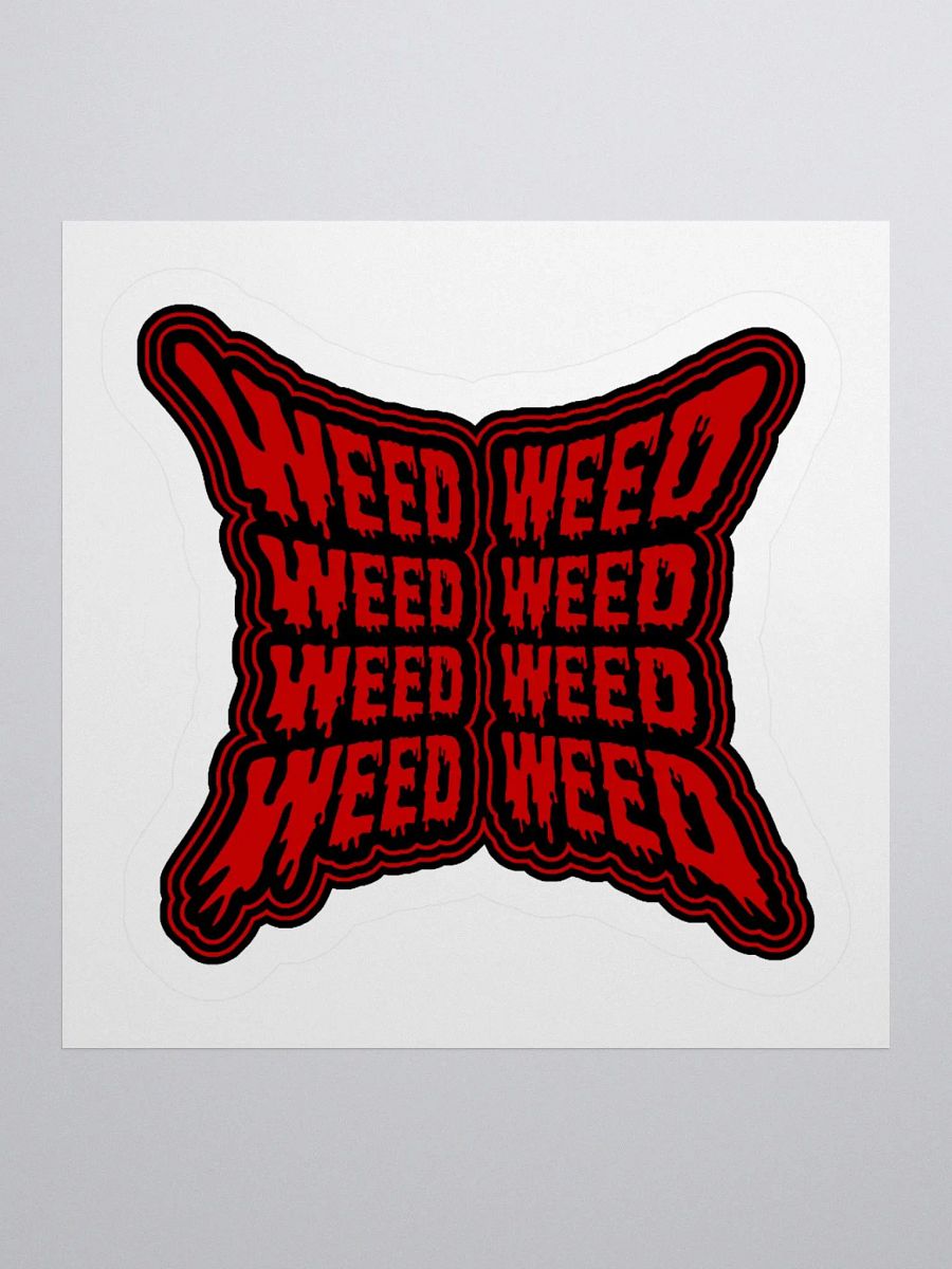 Red Black Weird Weed Stoner Sticker, Cannabis Butterfly 420 Art product image (1)