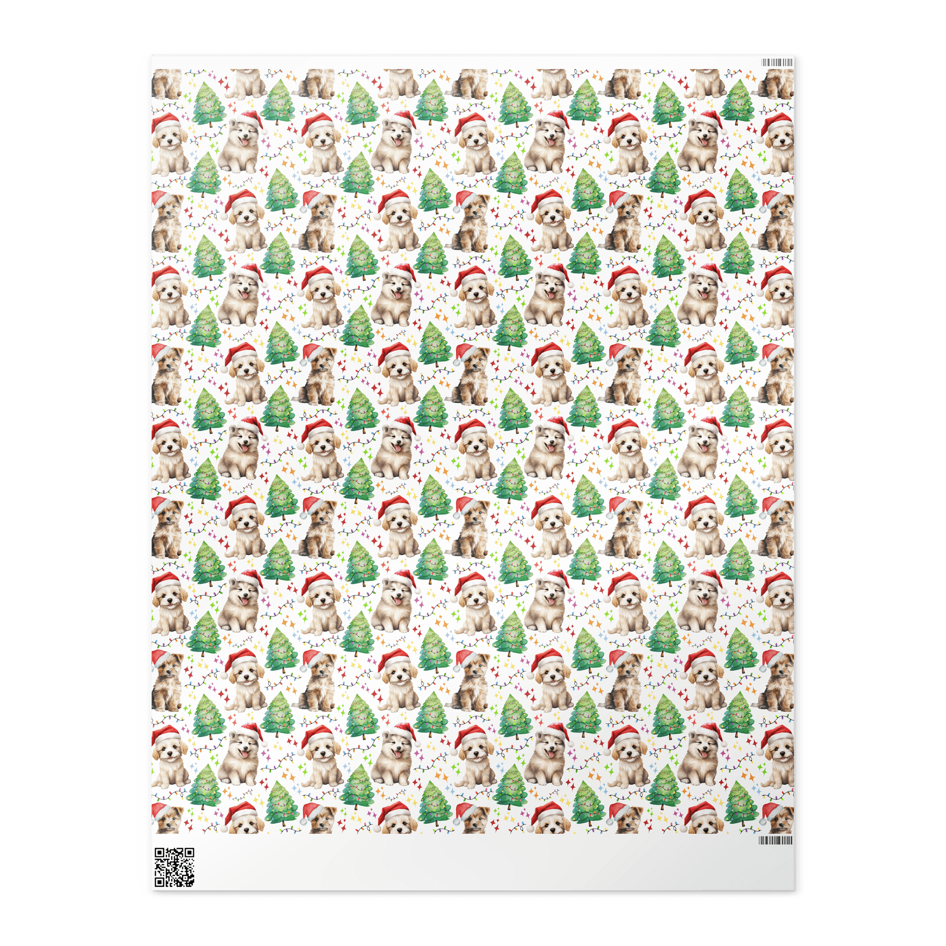 Dogs in Santa Hats Christmas Gift Wrapping Paper product image (4)