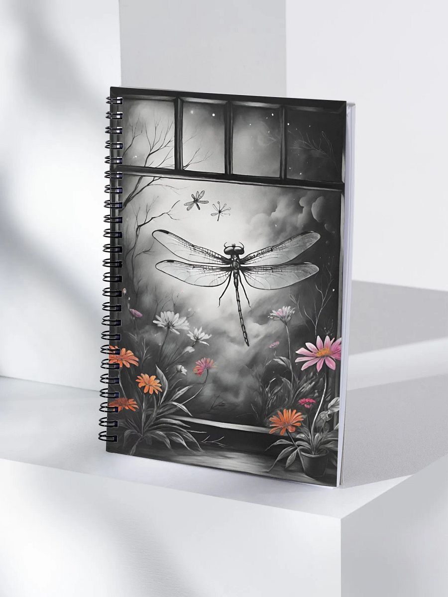 Misty Morning Dragonfly Spiral Notebook product image (4)