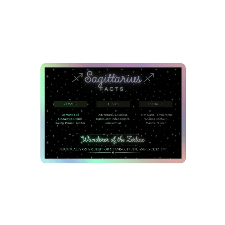 Sagittarius Facts Holo Sticker product image (2)