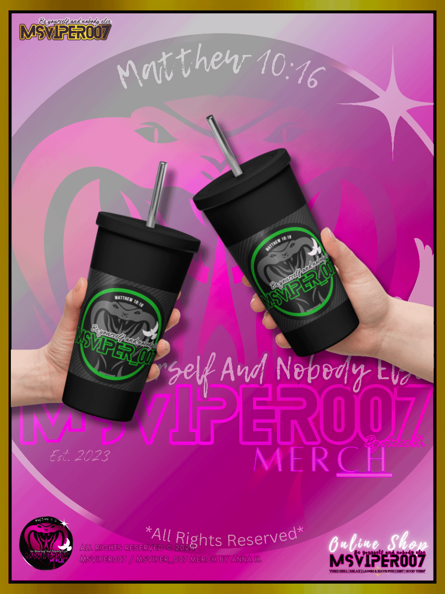 Tumbler - "MsViper_007™ Brand [green/blk] - Support&Sport" Insulated Tumbler with a Straw By Anna H. product image (7)