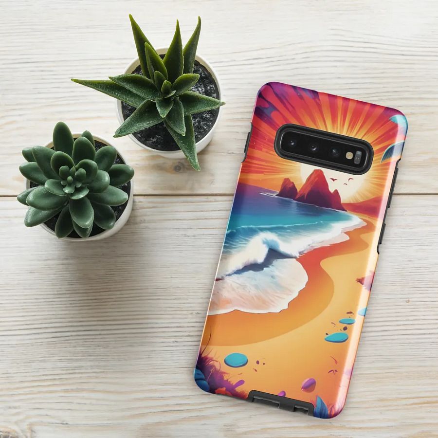 Sunrise Serenity: Psychedelic Beach Samsung Galaxy Case product image (49)