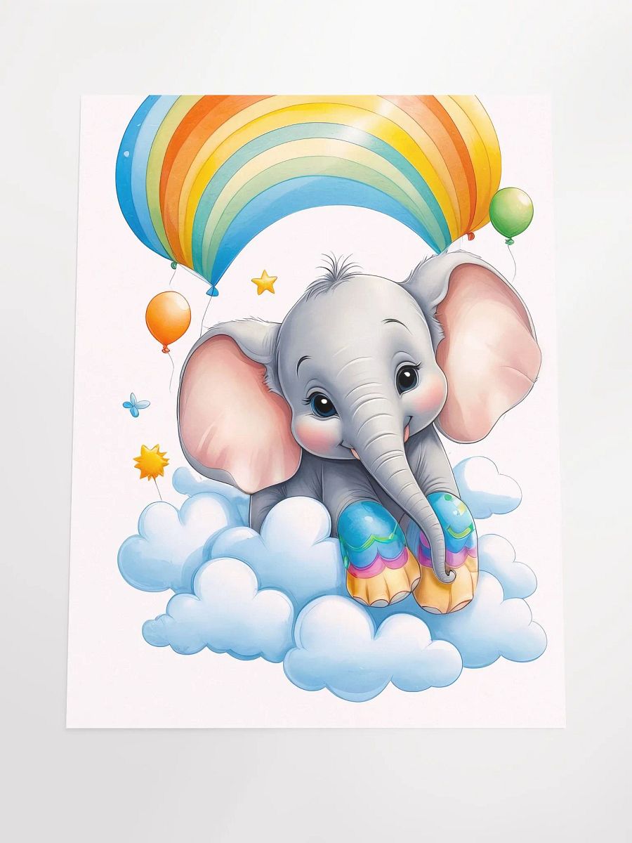 Baby Elephant - Poster - Nursery-Kids Room - Medium Size 18x24 Inches product image (3)