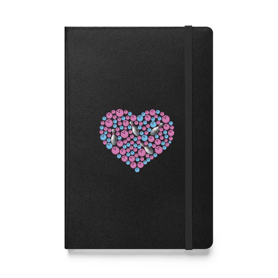 Pure Heart Bowling Pink And Blue Heartfelt Ball Hardcover Notebook product image (1)