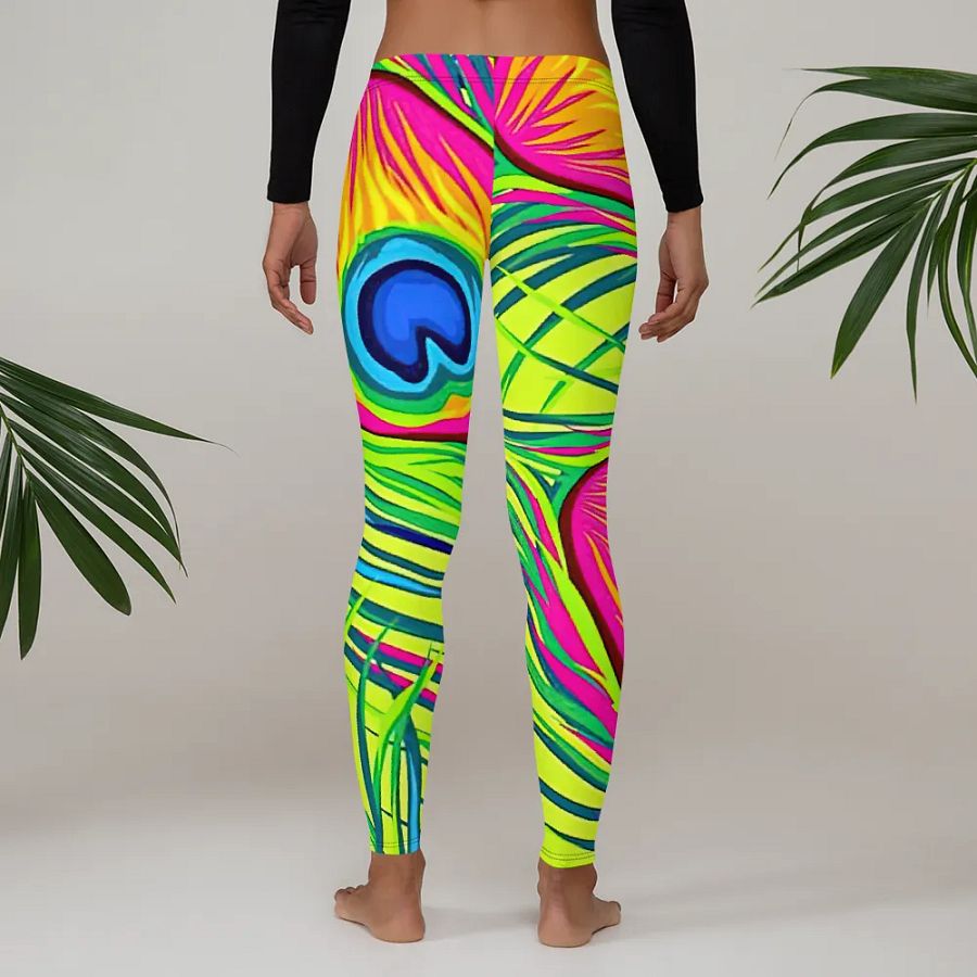 Peacock Feathers Fantasy Leggings product image (4)