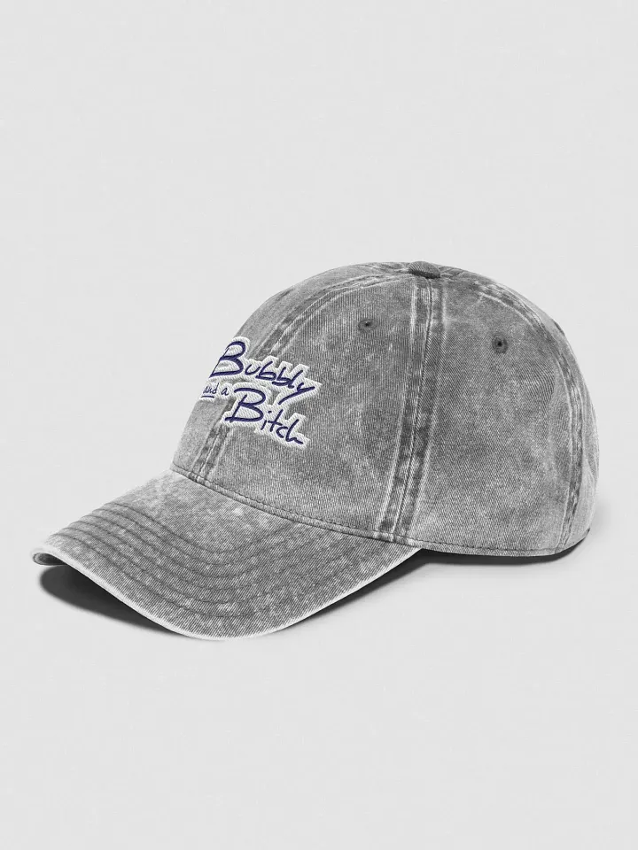 Bubbly and a B*tch embroidered vintage wash dad hat (navy bubble design) product image (2)