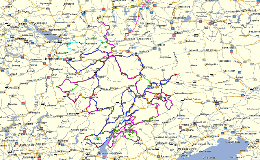 CENTRAL ALPS & LAKE GARDA, 8 Days, 3400 km, 60 Passes, Tour Book & GPX Data product image (3)