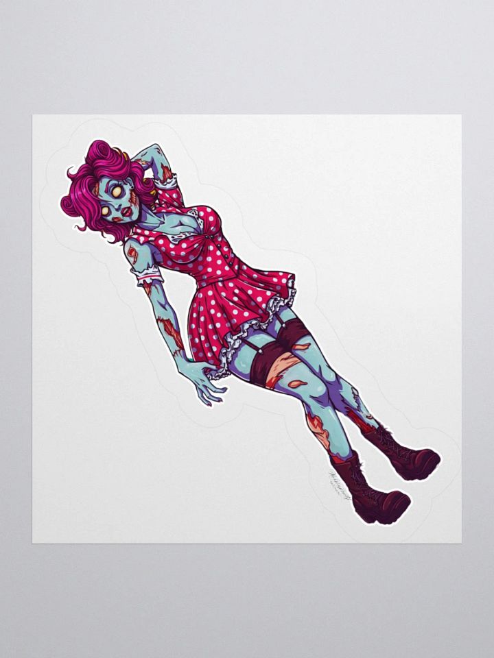 V2 Zombie Pinup Kiss Cut Stickers (White Edge) product image (1)