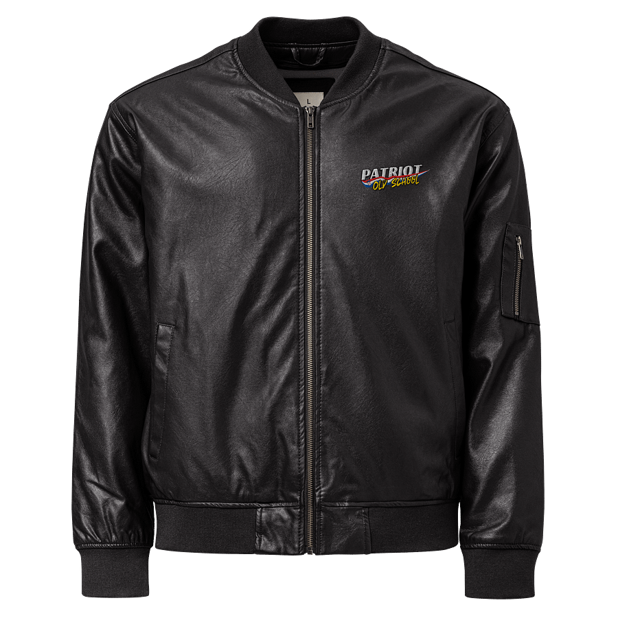 Patriot Old School Faux Leather Bomber Jacket product image (1)