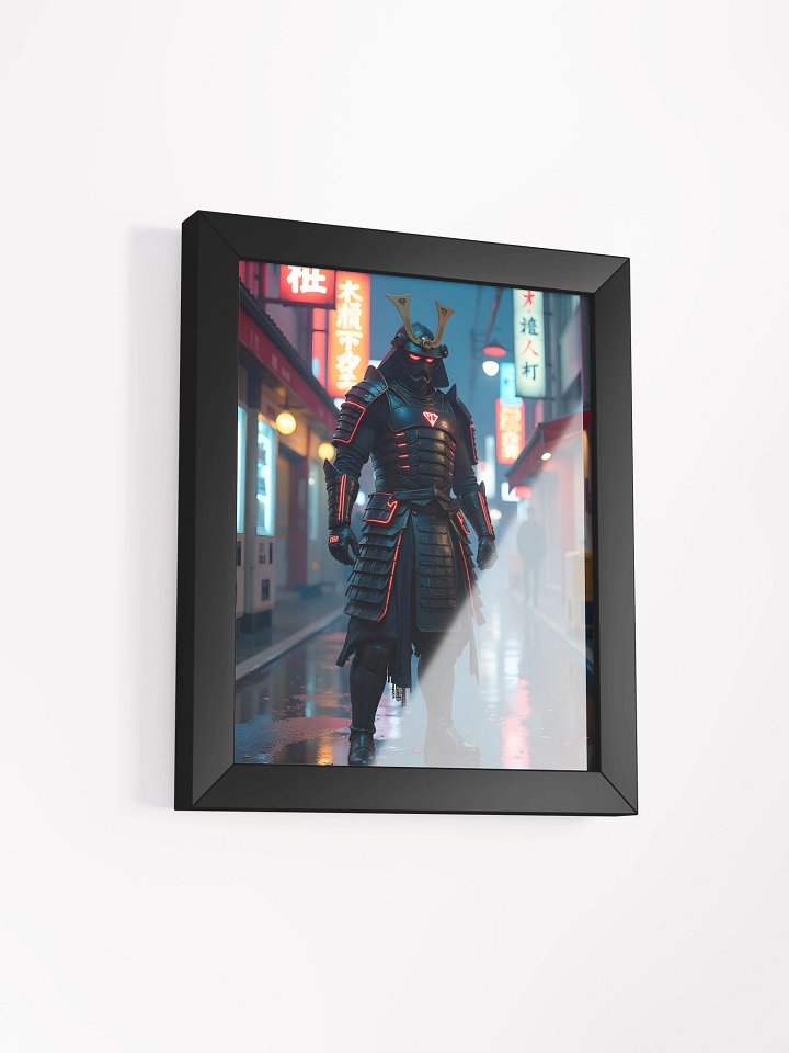 Neon Samurai: Futuristic Armor Matte Poster product image (2)