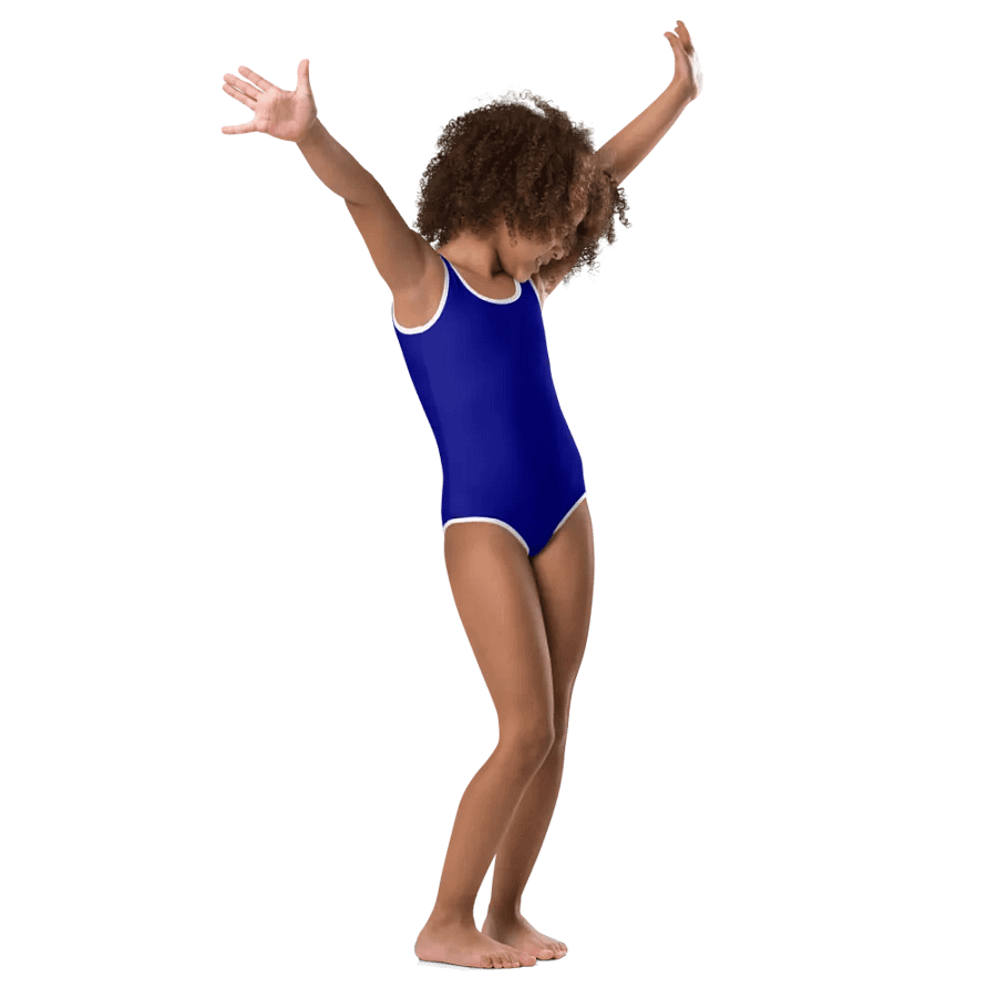 Kids Plain Color Navy Blue Swimsuit product image (3)