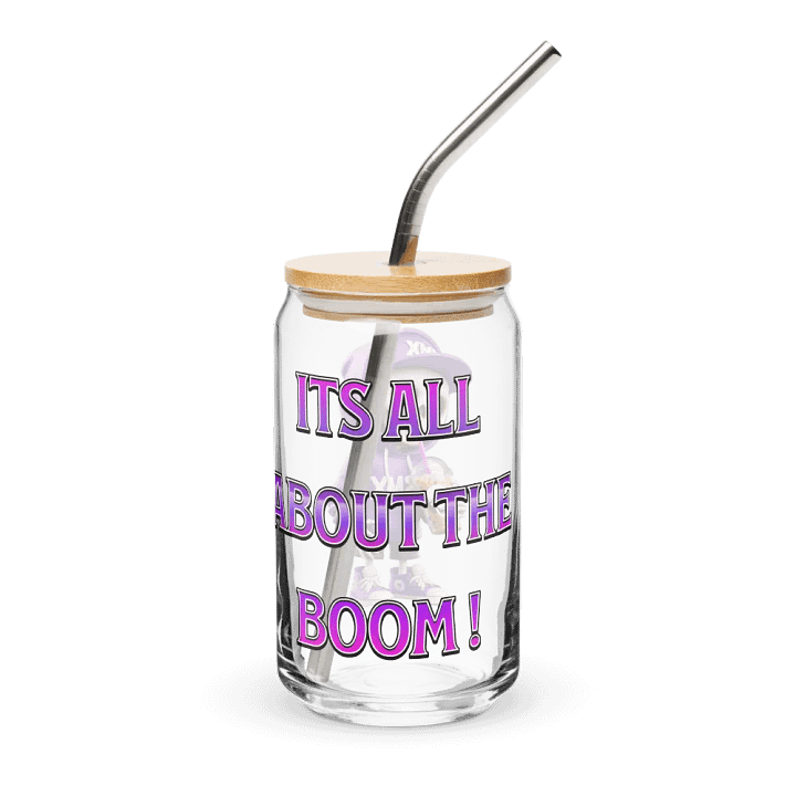 ''It's All About The Boom'' Can-Shaped Glass w/ Lid & Straw product image (2)
