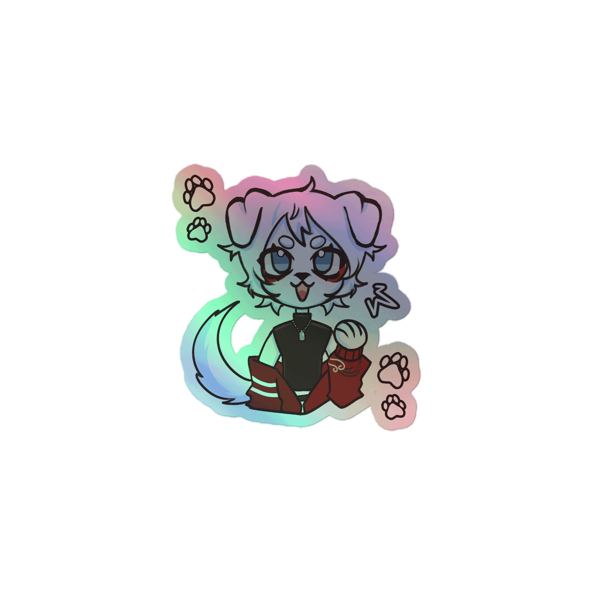 Pawsitively Playful Holographic Sticker Sheet product image (1)