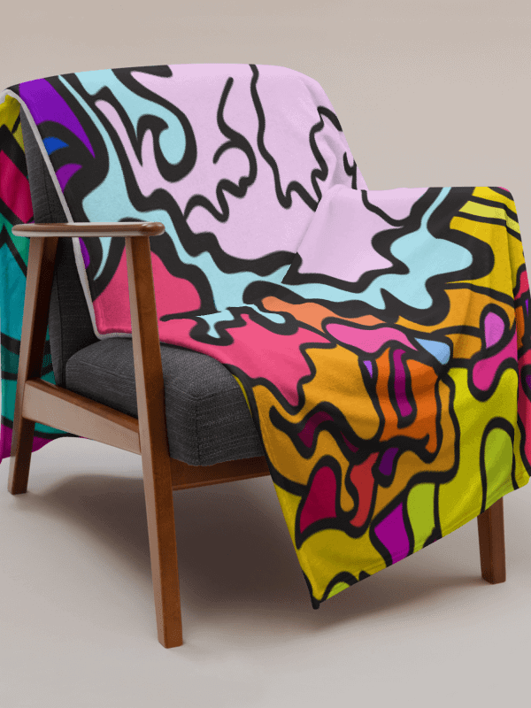 Vibrant Swirls Throw Blanket - Wave at Sunset product image (2)