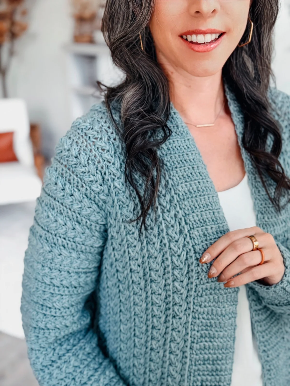 Wheat Stitch™ Cardigan Crochet Pattern product image (8)