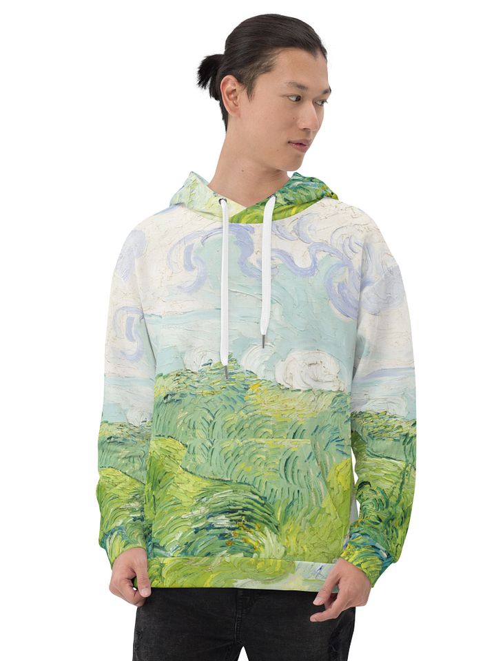 Green Wheat Fields All-Over Print Recycled Unisex Hoodie product image (2)