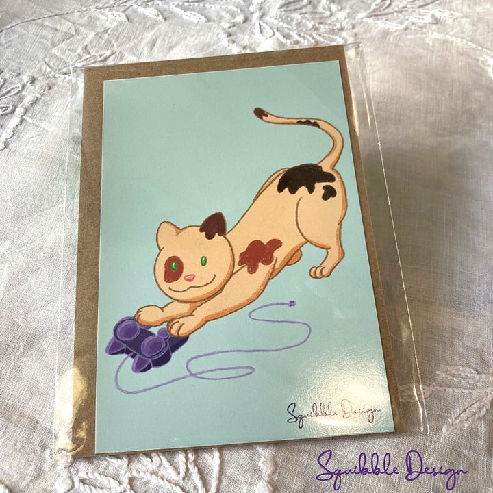 Mini Print - Controller Cat 'Stretchy' product image (1)