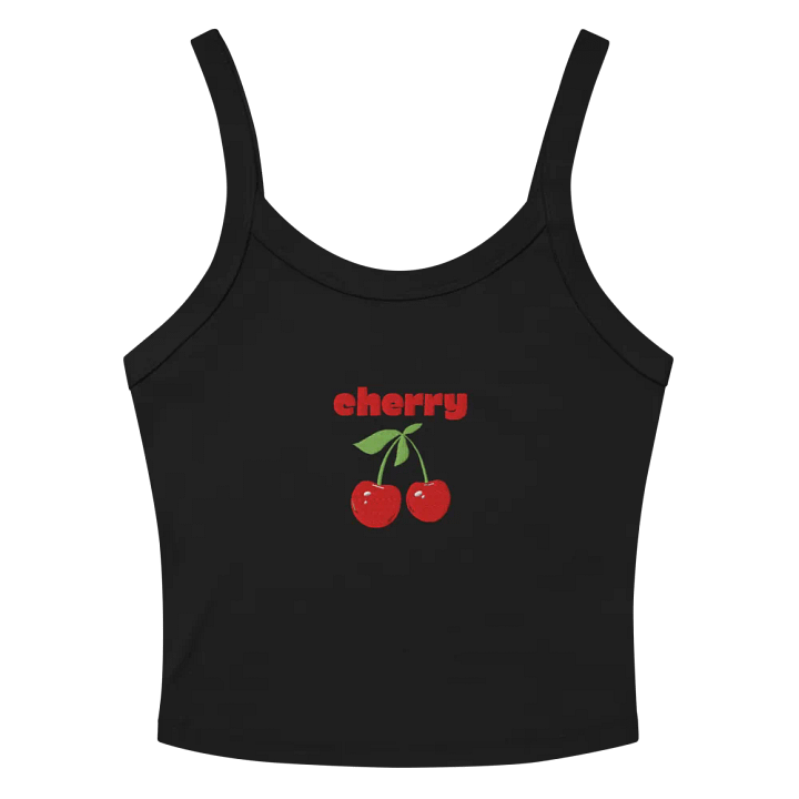 Cherry Embroidered Crop Rib Tank Top product image (2)