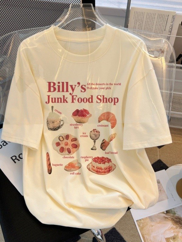 Printed Mid-length Women's Short-sleeved T-shirt Plus Size Loose product image (1)