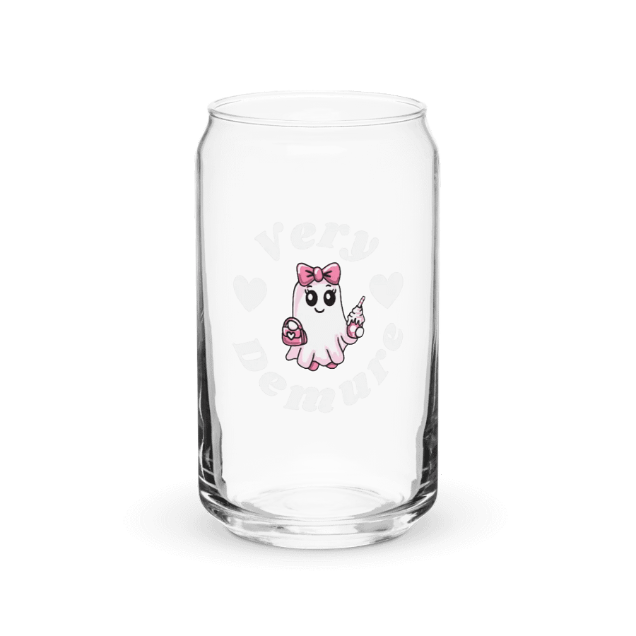 Very Demure Cute Ghost Design 16oz Can-Shaped Drinking Glass product image (1)