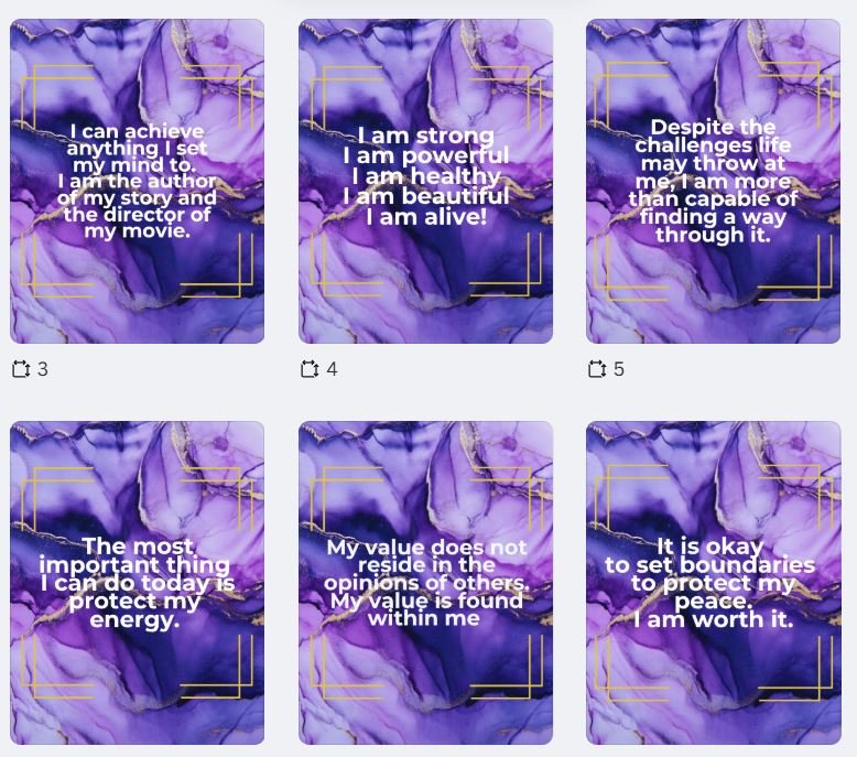 🔥 24-Piece Affirmation Wall Art Set (Purple) – Daily Motivation Décor for Mindset & Success (11x14 Instant Download) product image (1)