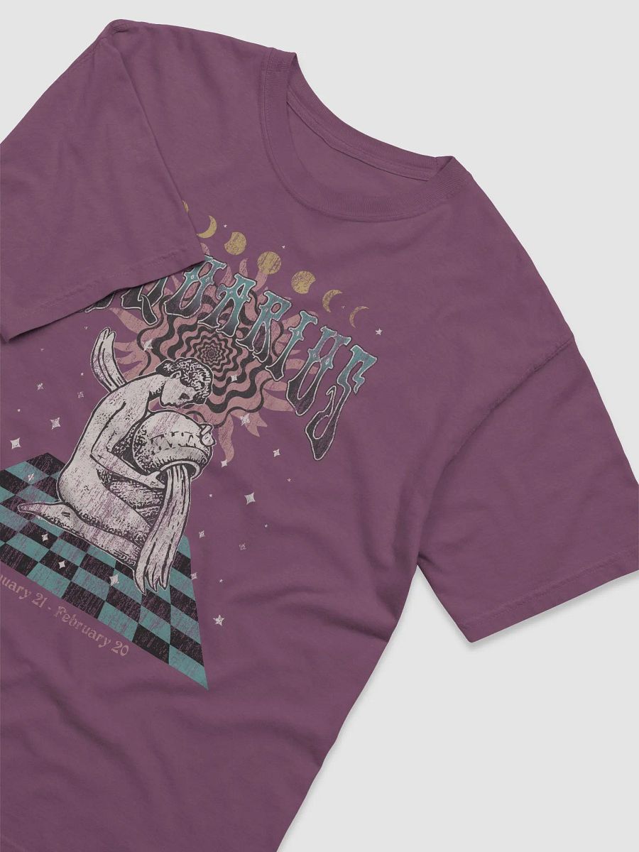 Aquarius Zodiac Sign Tee | Art Nouveau-Style Grunge Streetwear T-Shirt for January 20 and February 18 Birth Months product image (3)