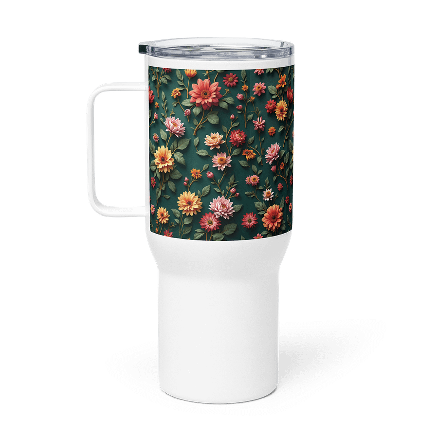 Vintage Floral Travel Tumbler with Handle product image (1)