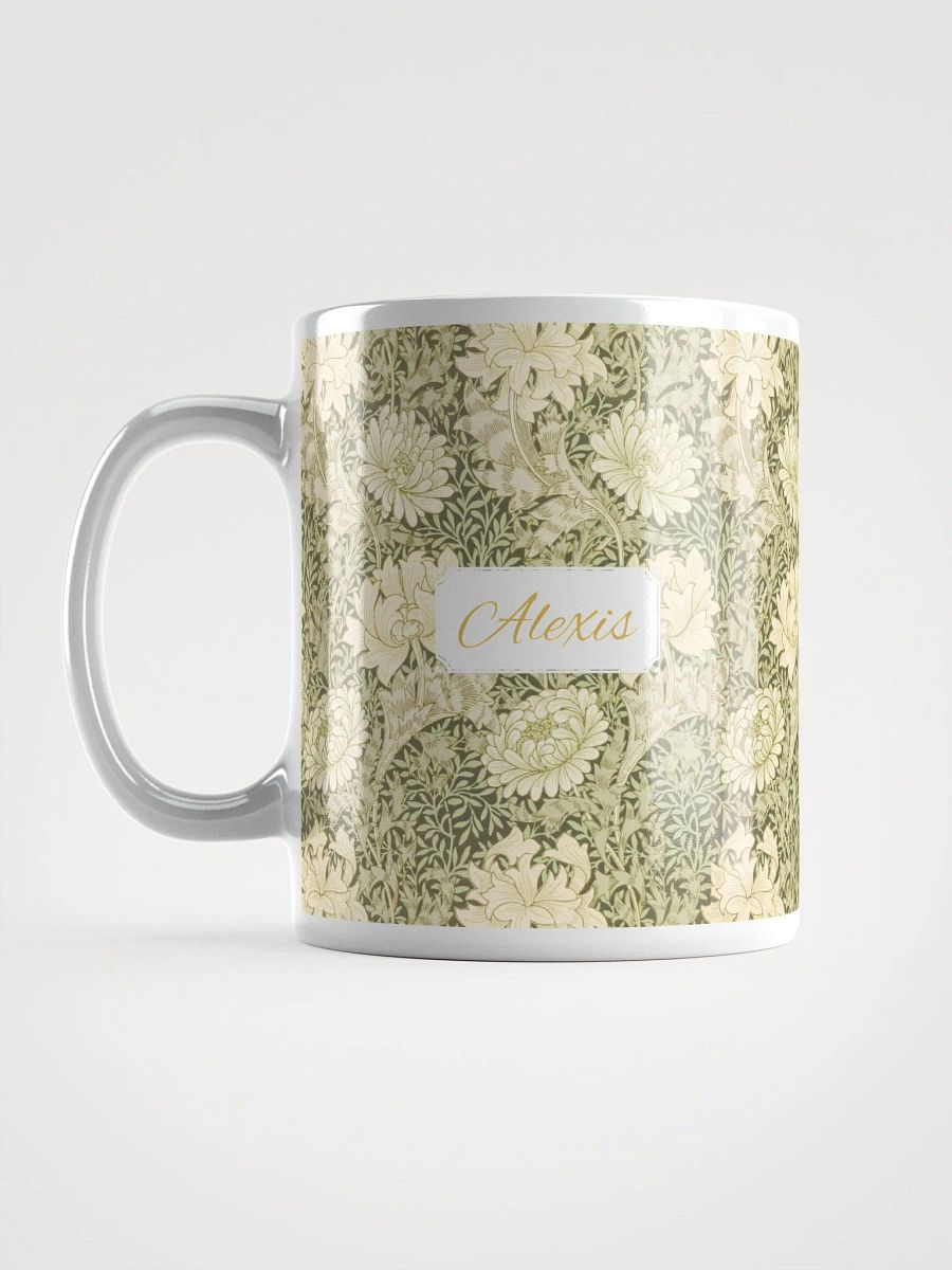 Personalized Chrysanthemum Pattern White Glossy Mug product image (6)