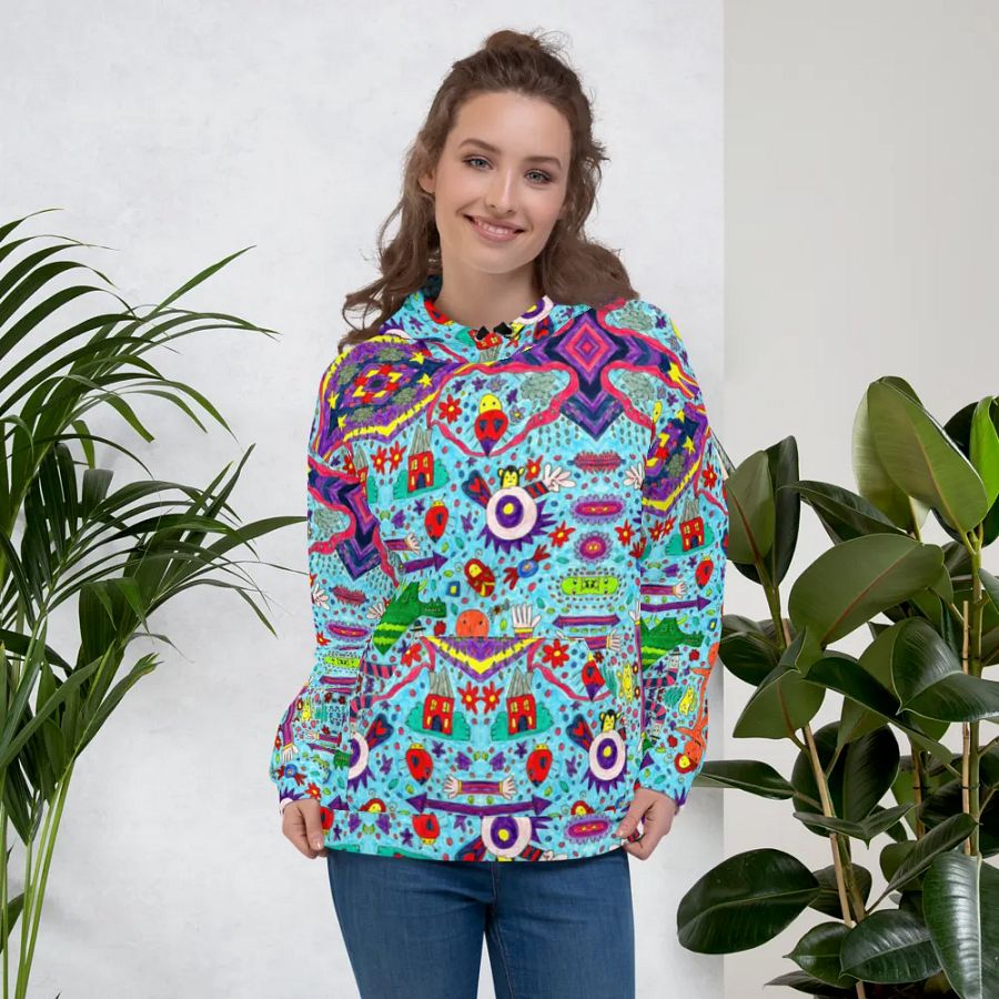 Abstract Doodle Characters Unisex Pull Over Hoodie product image (5)