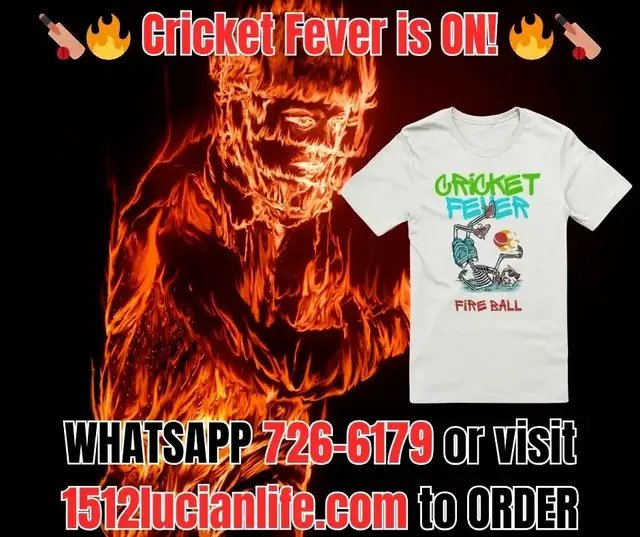 🏏🔥 Cricket Fever: No Medicine Needed. Just Vibes. 😎 You’ve got the snacks, the remote, and strong opinions on the batting order — now all you need is this Cricket Fever tee to complete your match-day ritual! 💪 Whether you’re at the stadium or yelling “What was ZAT?!” from your couch — wear your obsession with pride. 👕 Comfortable enough for nail-biters 💥 Stylish enough to trigger envy in your group chat 😂 May cause spontaneous cricket debates 🛒 Available now. Because real fans wear their madness. TO ORDER Whatsapp- 726-6179 or visit https://1512lucianlife.com/products/skeleton-cricket-fever-t-shirt #CricketFever #MatchReady #CouchCaptain #FanModeOn  #CricketHumor #CricketFever #CricketAddict 