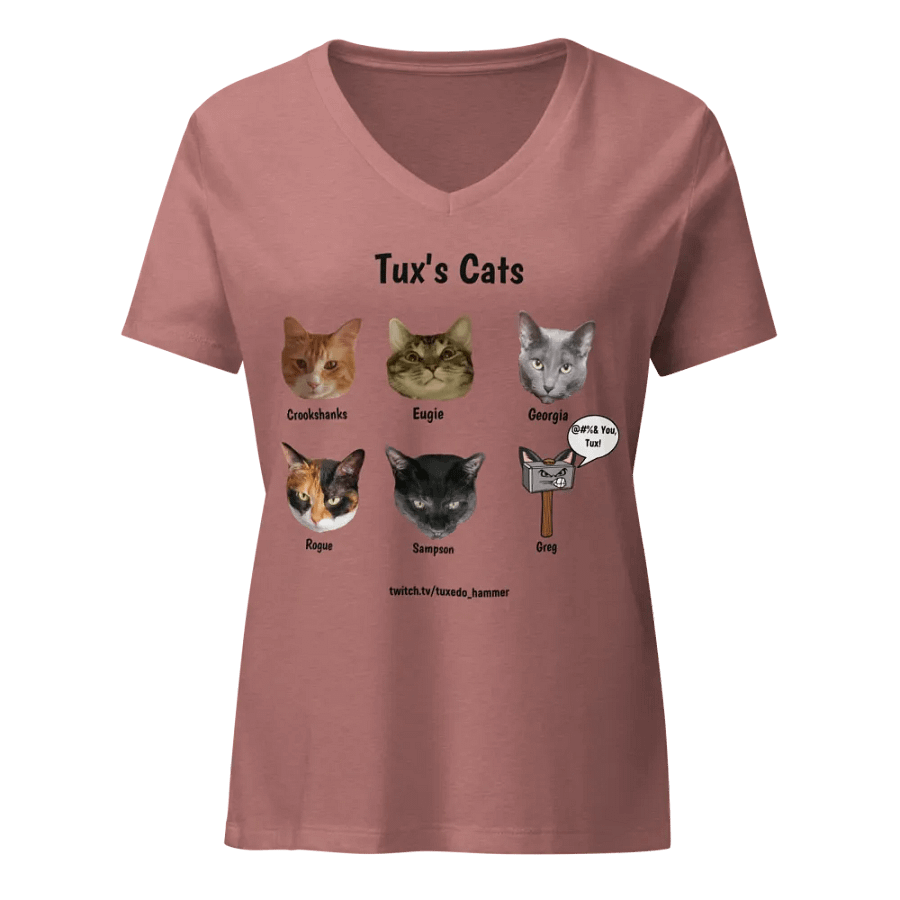 Tux's Cats Ladies V-Neck Tee product image (1)