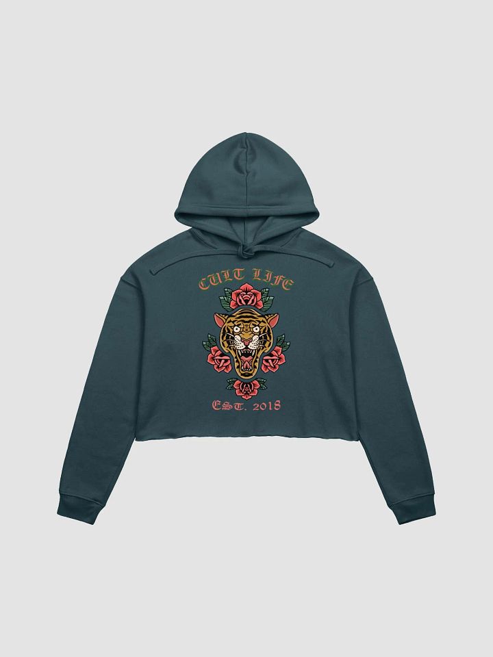TIGER ROSE CROP HOODIE product image (1)