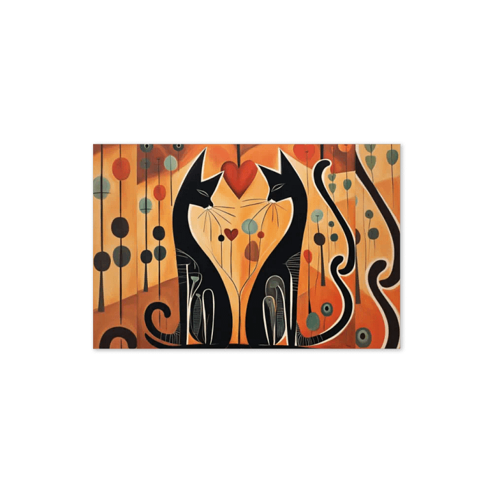ORANGE DOTTED BLACK LOVE CATS product image (1)