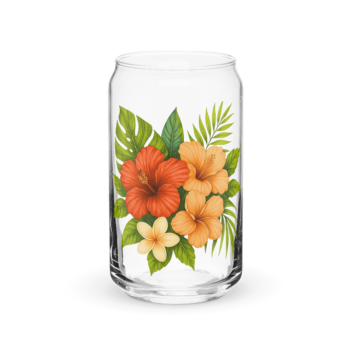 "Tropical Bloom" Can Glass | Island Vibes Everyday product image (2)