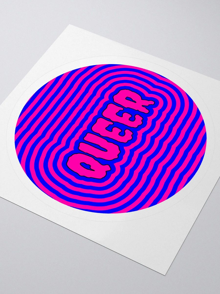 Creepy Queer Cotton Candy Color Sticker, Neon Pink Blue Queer Art product image (3)