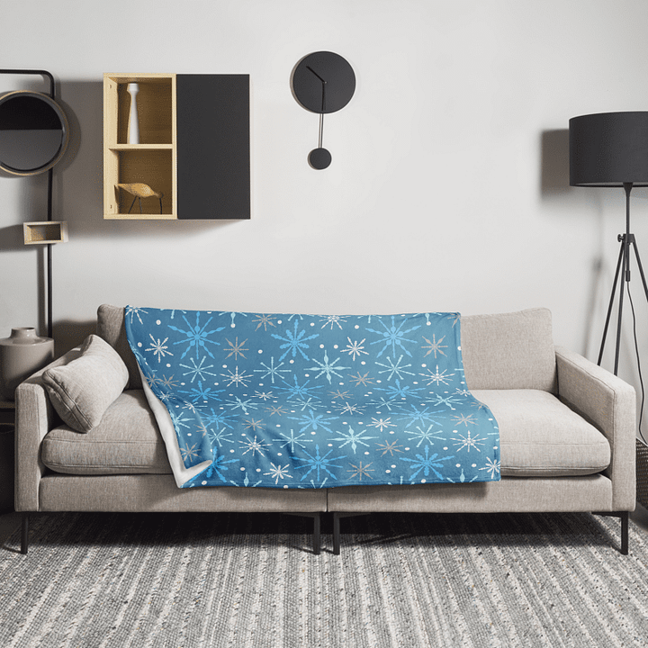 Snowflakes in Light Blue Throw Blanket product image (3)